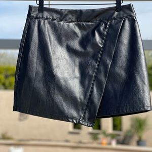 Altar’d State Faux Leather Black Mini Skirt ~ Size Large